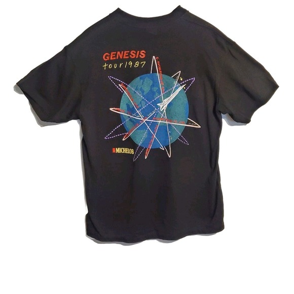 Vintage GENESIS T Shirt 1987 Invisible Touch tour concert 50/50 Size Large - Picture 9 of 10